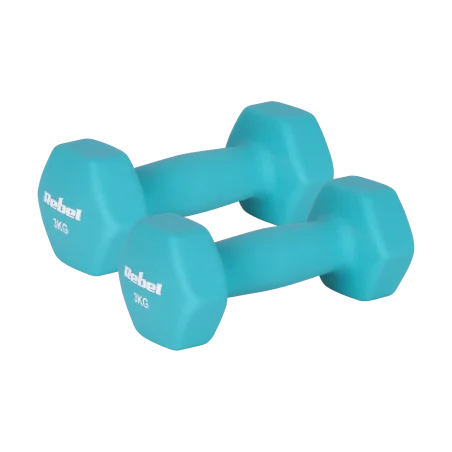 Hantelki żeliwne neoprenowe HEX 2x3kg, REBEL ACTIVE