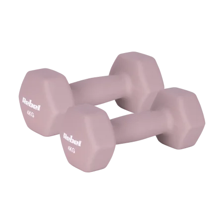 Hantelki żeliwne neoprenowe HEX 2x4kg, REBEL ACTIVE