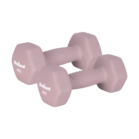 Hantelki żeliwne neoprenowe HEX 2x4kg, REBEL ACTIVE