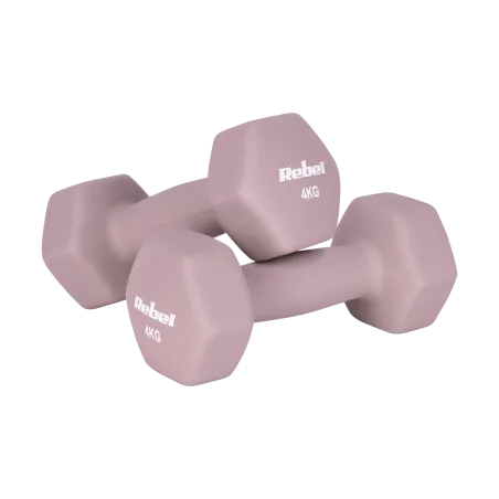 Hantelki żeliwne neoprenowe HEX 2x4kg, REBEL ACTIVE