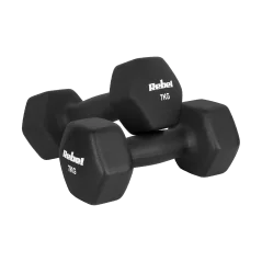 Hantelki żeliwne neoprenowe HEX 2x7kg, REBEL ACTIVE