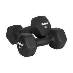 Hantelki żeliwne neoprenowe HEX 2x8kg, REBEL ACTIVE