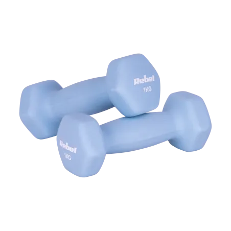 Hantelki żeliwne neoprenowe HEX zestaw 12kg (2x1kg+2x2kg+2x3kg), REBEL ACTIVE