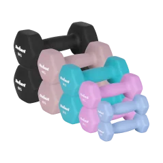 Hantelki żeliwne neoprenowe HEX zestaw 30kg (2x1kg+2x2kg+2x3kg+2x4kg+2x5kg), REBEL ACTIVE