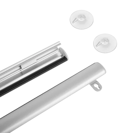 Listwa aluminiowa do zawieszania plakatu KLIP 2x70cm + przyssawka 45mm x2szt z haczykiem