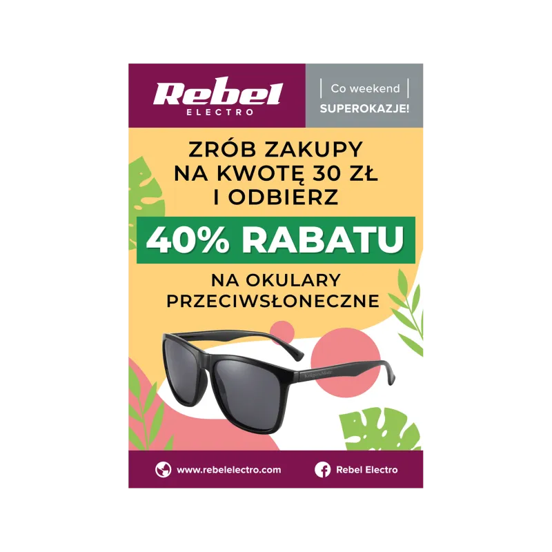 Plakat Rebel Electro - Promocja na okulary