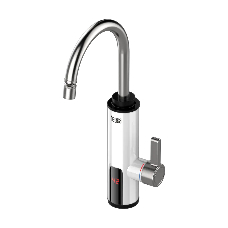 Przepływowy podgrzewacz wody - bateria kuchenna biała