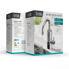 Przepływowy podgrzewacz wody - bateria kuchenna metalowa