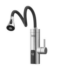 Przepływowy podgrzewacz wody - bateria metalowa kuchenna z elastyczną wylewką