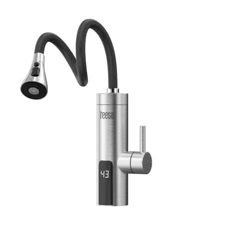 Przepływowy podgrzewacz wody - bateria metalowa kuchenna z elastyczną wylewką