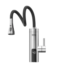 Przepływowy podgrzewacz wody - bateria metalowa kuchenna z elastyczną wylewką