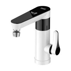 Przepływowy podgrzewacz wody - bateria stojąca biała