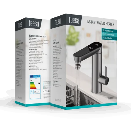 Przepływowy podgrzewacz wody - bateria stojąca metalowa