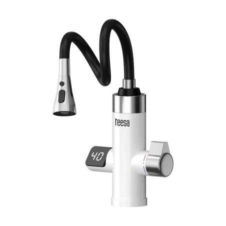 Przepływowy podgrzewacz wody bateria kuchenna z elastyczną wylewką