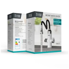 Przepływowy podgrzewacz wody bateria kuchenna z elastyczną wylewką