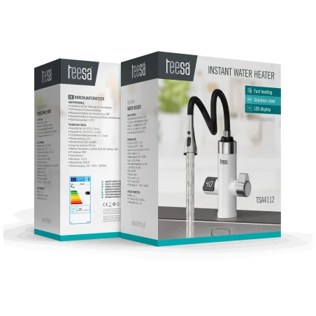 Przepływowy podgrzewacz wody bateria kuchenna z elastyczną wylewką