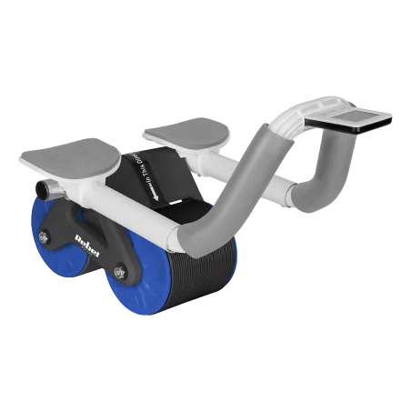 Przyrząd do ćwiczenia mięśni brzucha z timerem, AB roller Wheel AB-3 , kolor czarno-niebieski , REBEL ACTIVE