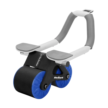Przyrząd do ćwiczenia mięśni brzucha z timerem, AB roller Wheel AB-3 , kolor czarno-niebieski , REBEL ACTIVE