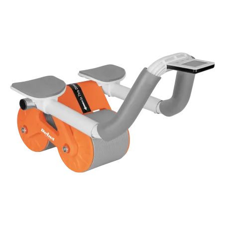 Przyrząd do ćwiczenia mięśni brzucha z timerem, AB roller Wheel AB-3 , kolor szaro-pomarańczowy , REBEL ACTIVE