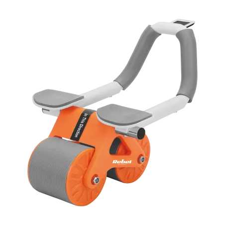 Przyrząd do ćwiczenia mięśni brzucha z timerem, AB roller Wheel AB-3 , kolor szaro-pomarańczowy , REBEL ACTIVE