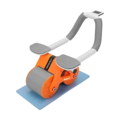 Przyrząd do ćwiczenia mięśni brzucha z timerem, AB roller Wheel AB-3 , kolor szaro-pomarańczowy , REBEL ACTIVE