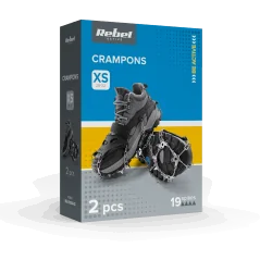 Raczki z kolcami na buty turystyczne, rozmiar XS (28-32), REBEL ACTIVE