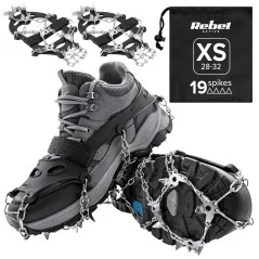 Raczki z kolcami na buty turystyczne, rozmiar XS (28-32), REBEL ACTIVE