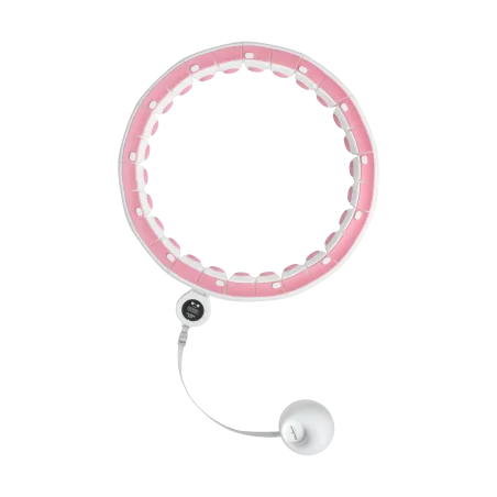 Smart Hula Hop odchudzające koło z licznikiem, wypustkami i obciążeniem 50cm, różowe, REBEL ACTIVE