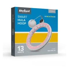 Smart Hula Hop odchudzające koło z licznikiem, wypustkami i obciążeniem 50cm, różowe, REBEL ACTIVE