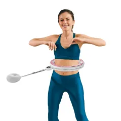 Smart Hula Hop odchudzające koło z licznikiem, wypustkami i obciążeniem 50cm, różowe, REBEL ACTIVE