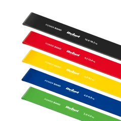 Zestaw gum do ćwiczeń TPE - Mini Band L, 2.3-18.2 kg, 5 gum, kolorowy, REBEL ACTIVE