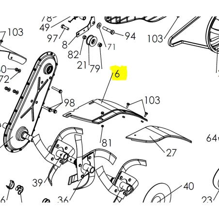 Osłona noży lewa wewnętrzna Pubert Vario CZĘŚĆ ORYGINALNA