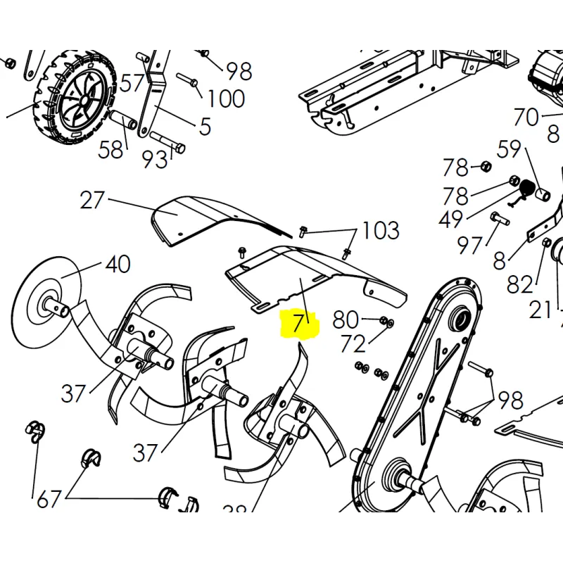 Osłona noży prawa wewnętrzna Pubert Vario CZĘŚĆ ORYGINALNA