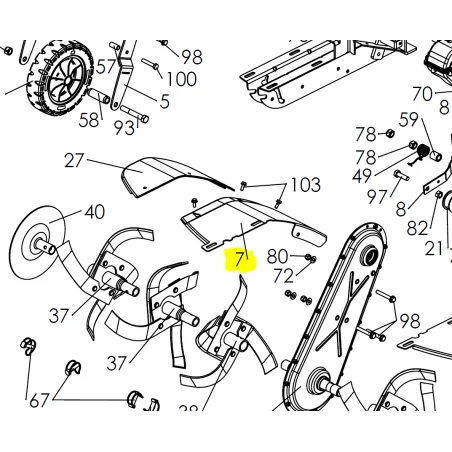 Osłona noży prawa wewnętrzna Pubert Vario CZĘŚĆ ORYGINALNA