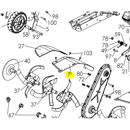 Osłona noży prawa wewnętrzna Pubert Vario CZĘŚĆ ORYGINALNA