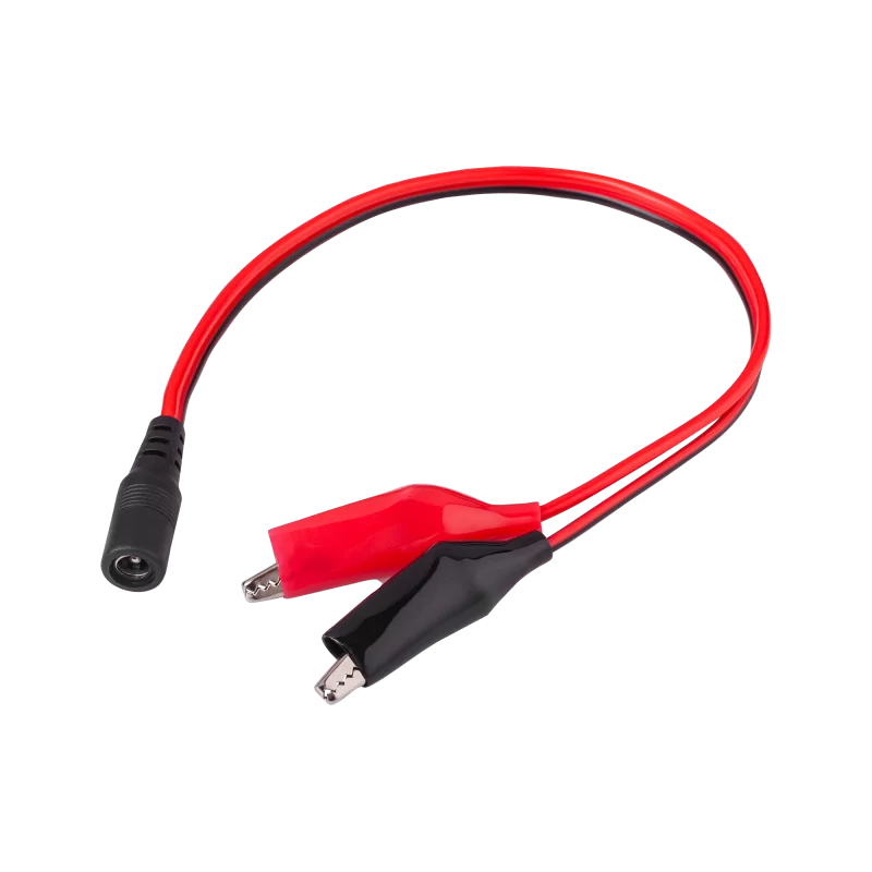 Kabel 1 x Gn.DC 2,1/5,5-krokodylki 25cm