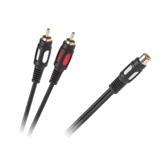 Kabel 1RCA gniazdo - 2 wtyki RCA 25cm