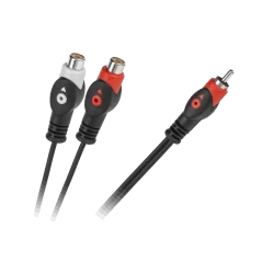 Kabel 1RCA wtyk-2RCA gniazdo 5m łezka