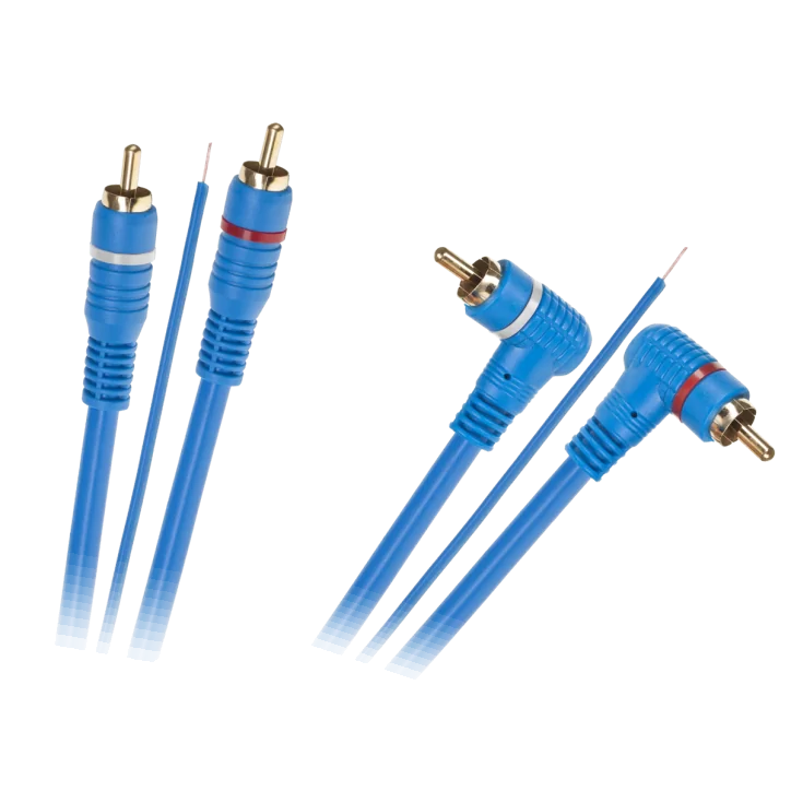 Kabel 2 x RCA - 2 x RCA + żyła 5m kątowo - prosty