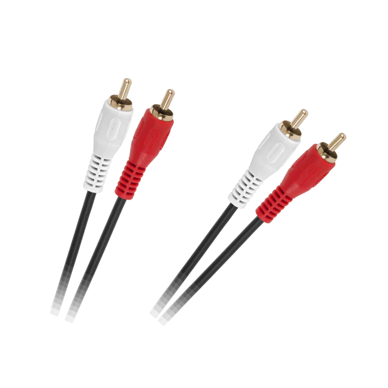 Kabel 2 x RCA - 2 x RCA 1,5m czarny 4mm