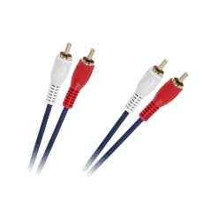 Kabel 2 x RCA - 2 x RCA 3m niebieski 4mm