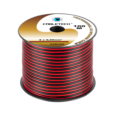 Kabel głośnikowy 0,5mm czarno-czerwony