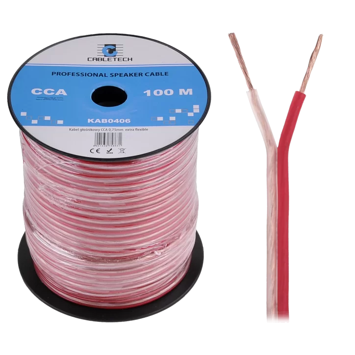 Kabel głośnikowy CCA 0.75mm Cabletech extra flexible