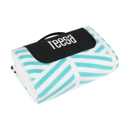 Koc mata piknikowa z izolacją i długim paskiem 200x300 cm TEESA - niebieski kłos