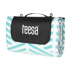 Koc mata piknikowa z izolacją i długim paskiem 200x300 cm TEESA - niebieski kłos