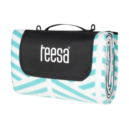 Koc mata piknikowa z izolacją i długim paskiem 200x300 cm TEESA - niebieski kłos