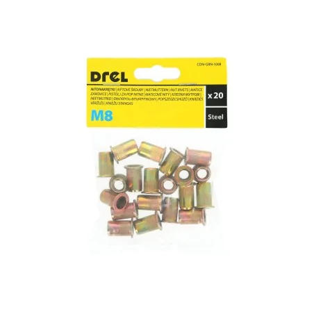 Nitonakrętki z kołnierzem M8, stalowe, 20 szt.