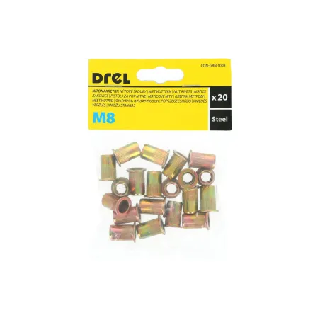 Nitonakrętki z kołnierzem M8, stalowe, 20 szt.
