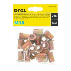 Nitonakrętki z kołnierzem M10, stalowe, 20 szt.