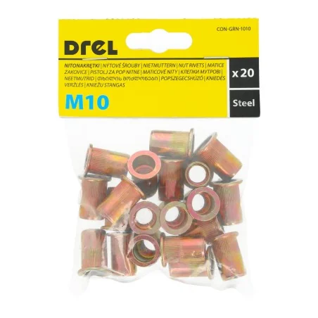 Nitonakrętki z kołnierzem M10, stalowe, 20 szt.